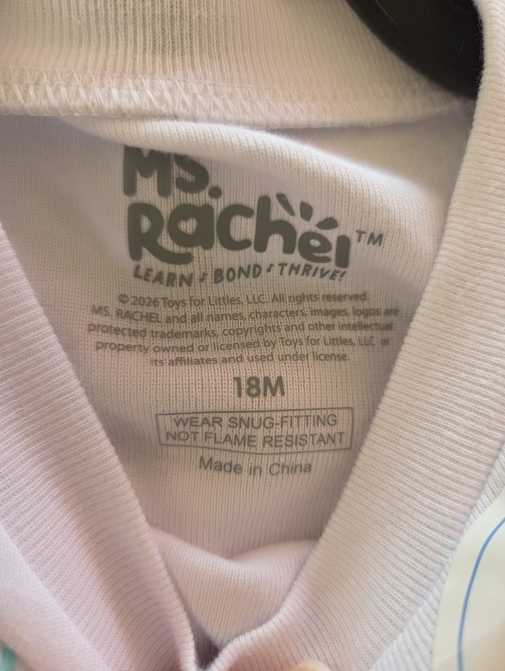 New Ms Rachel Toddler 18 months Short Sleeve Top and Pants Pajama Set, 2-Piece - Picture 6 of 9
